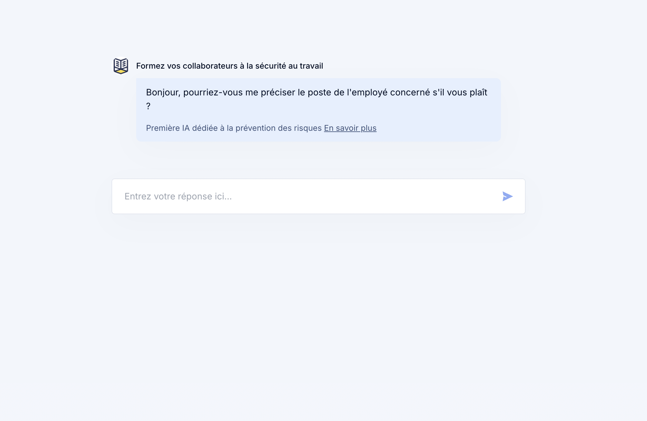 Chatbot IA sécurité au travail